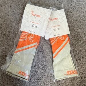 Orange and White Compression Socks